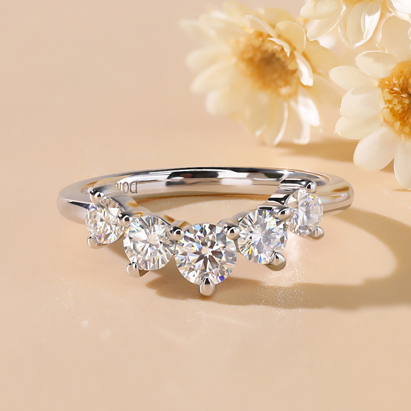 925 Sterling Silver Moissanite Ring for Women