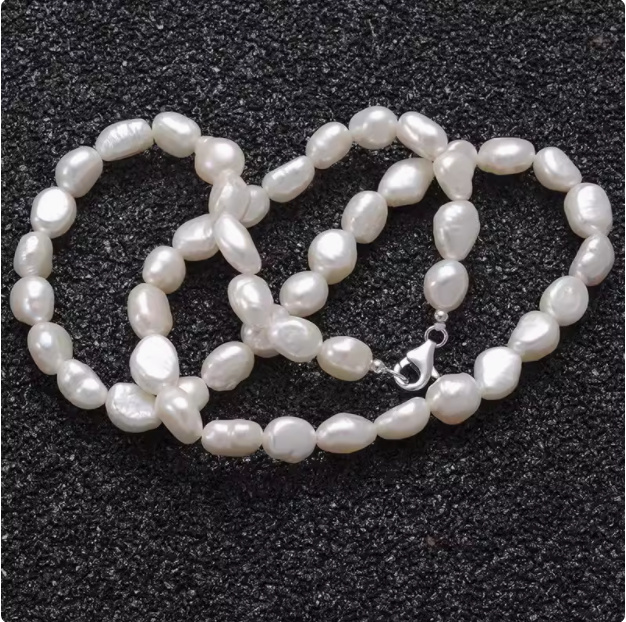 Natural Baroque Pearl Cross Necklace - Image 3