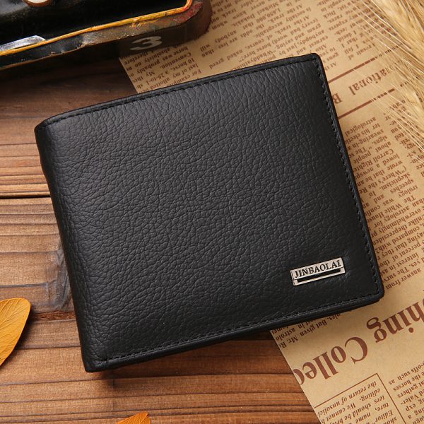 JINBAOLAI Short Men’s Cowhide Wallet