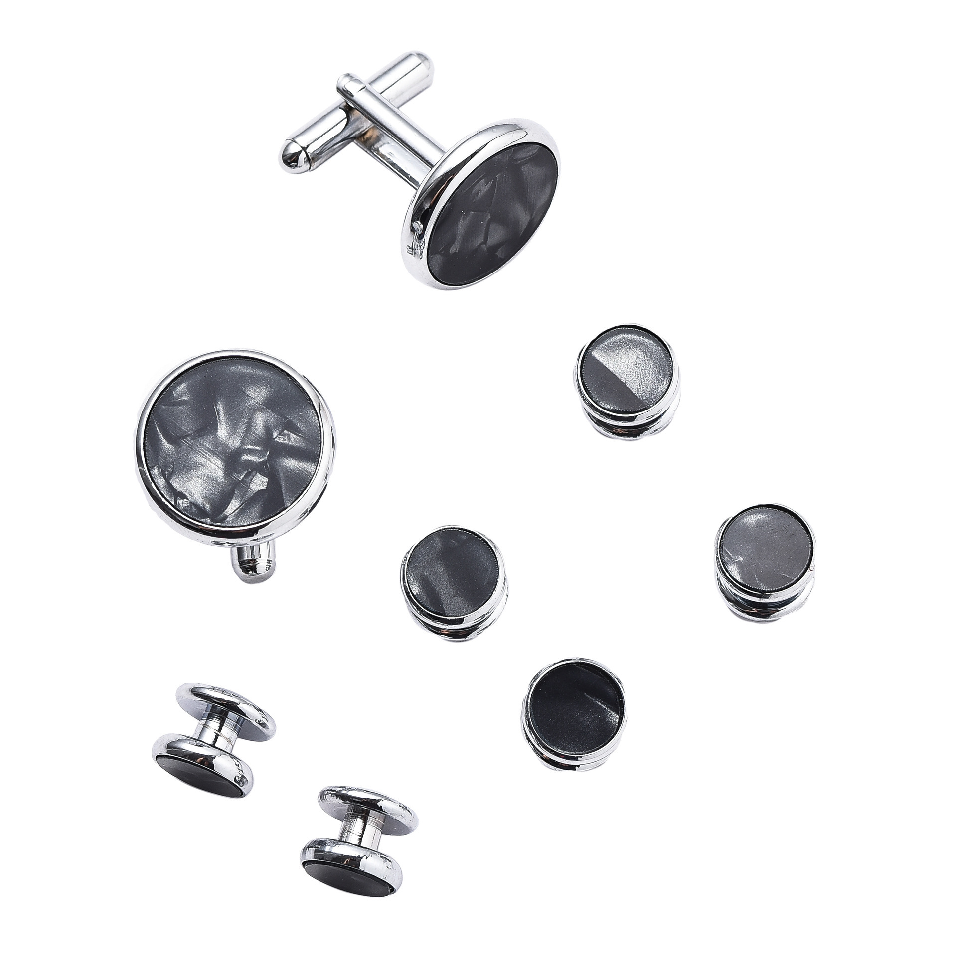 Men’s Round Drip-Finish Cufflink and Sleeve Nail Set - Image 10