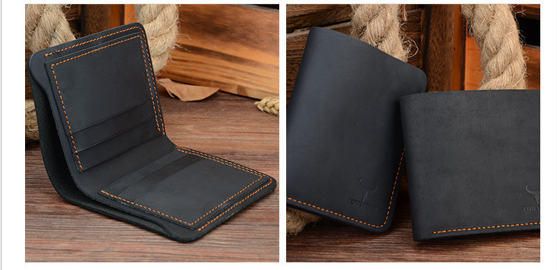 Men’s Retro Cowhide Short Wallet - Image 4