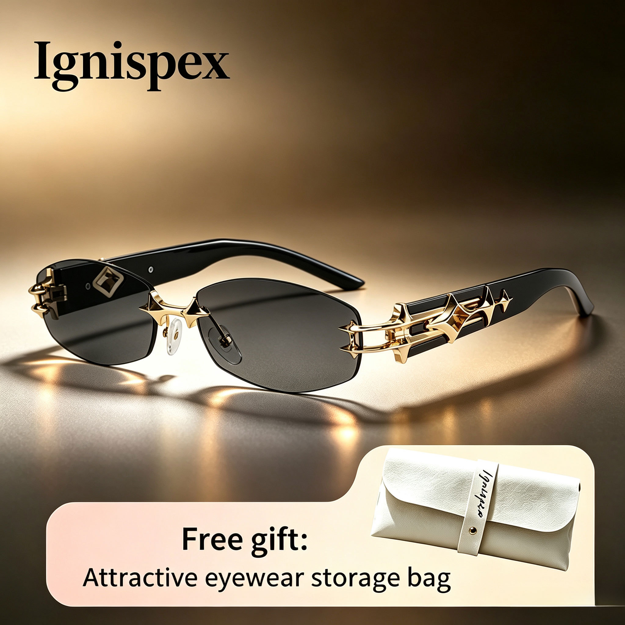 Y2K Star-Hinge Rimless Sunglasses - Image 10