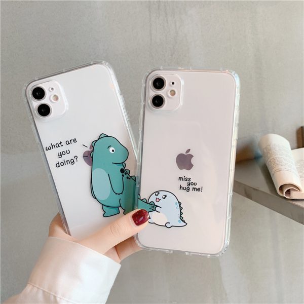 Transparent Airbag Dinosaur Phone Case for iPhone