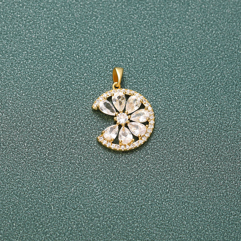 Crescent Moon Floral Necklace - Image 3