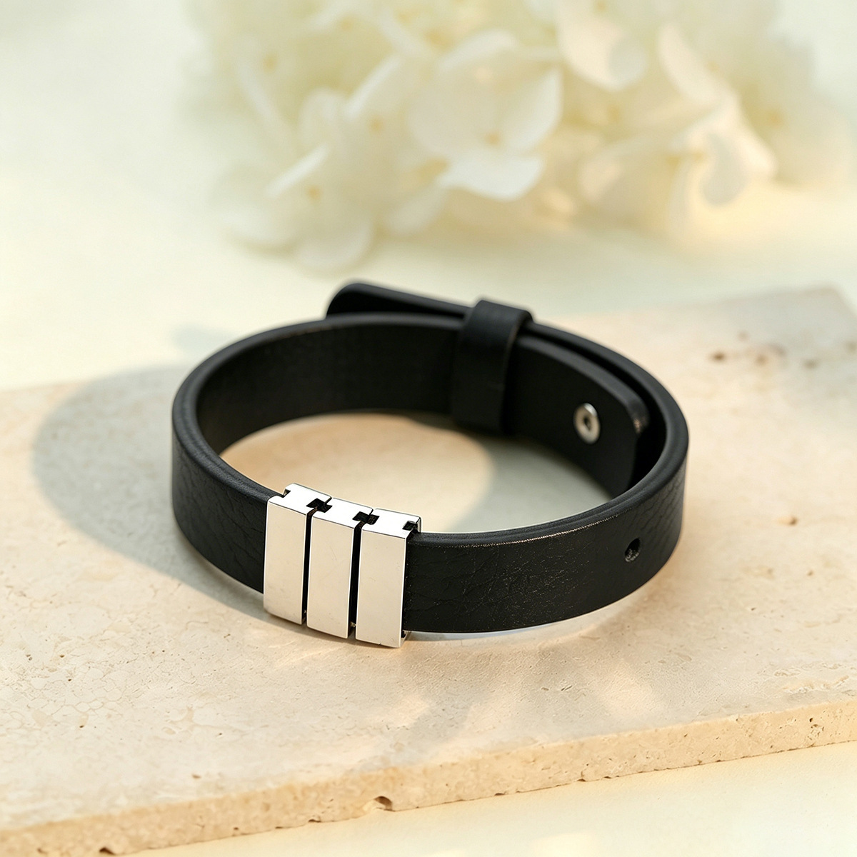 Minimalist Leather Magnetic-Clasp Bracelet - Image 7