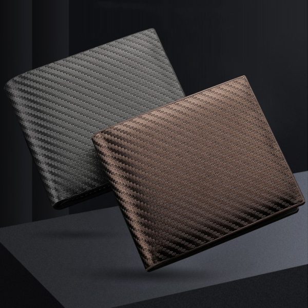 Carbon-Fiber-Style Men’s Zipper Wallet