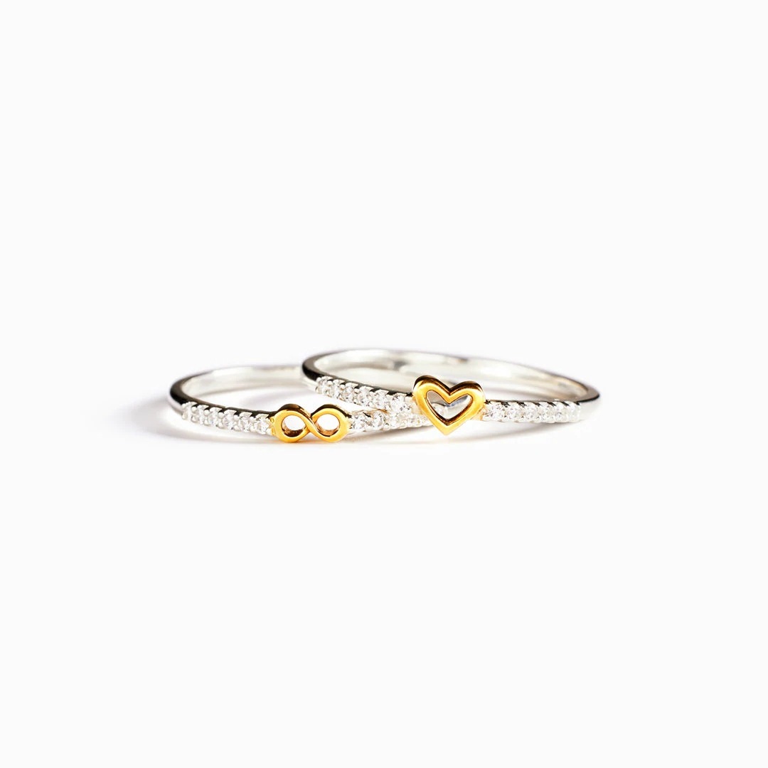 European and American Style Zircon-Inlaid Ring Set - Image 2
