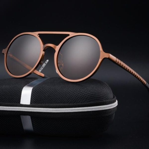 Men’s Retro Polarized Round Sunglasses
