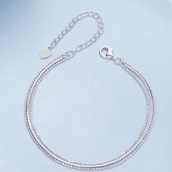 S925 Sterling Silver Three-Layer Snake-Chain Bracelet