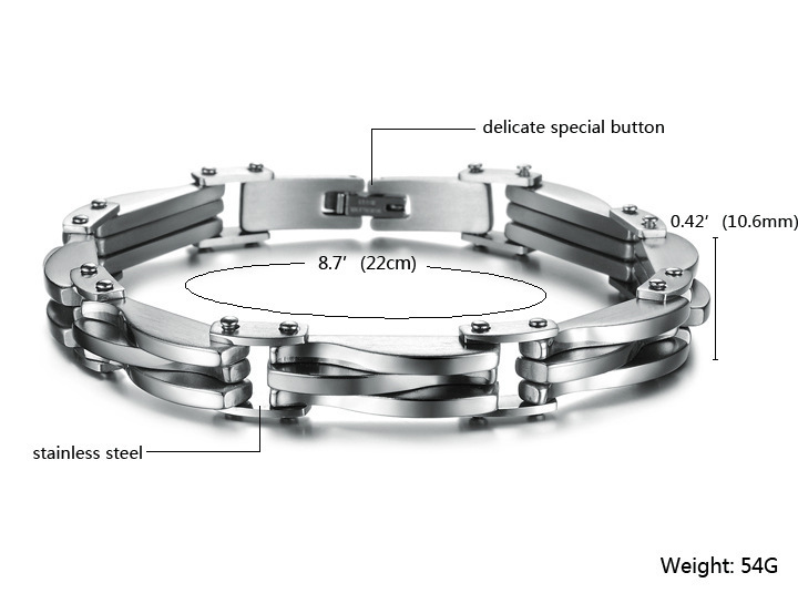 Geometric Diamond-Texture Titanium Steel Bracelet - Image 5