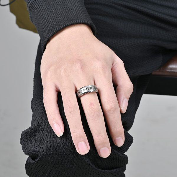Men’s Vintage Viking Text Stainless Steel Ring