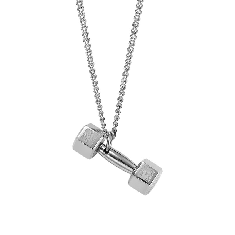 Geometric Dumbbell Pendant Necklace - Image 9