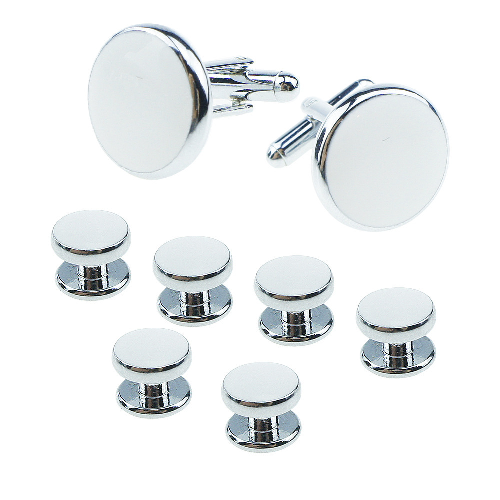 Men’s Round Drip-Finish Cufflink and Sleeve Nail Set - Image 9