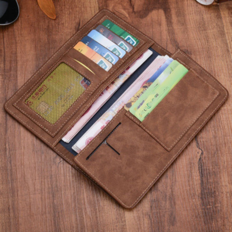 Genuine Leather Long Wallet Coin Bag - Image 5
