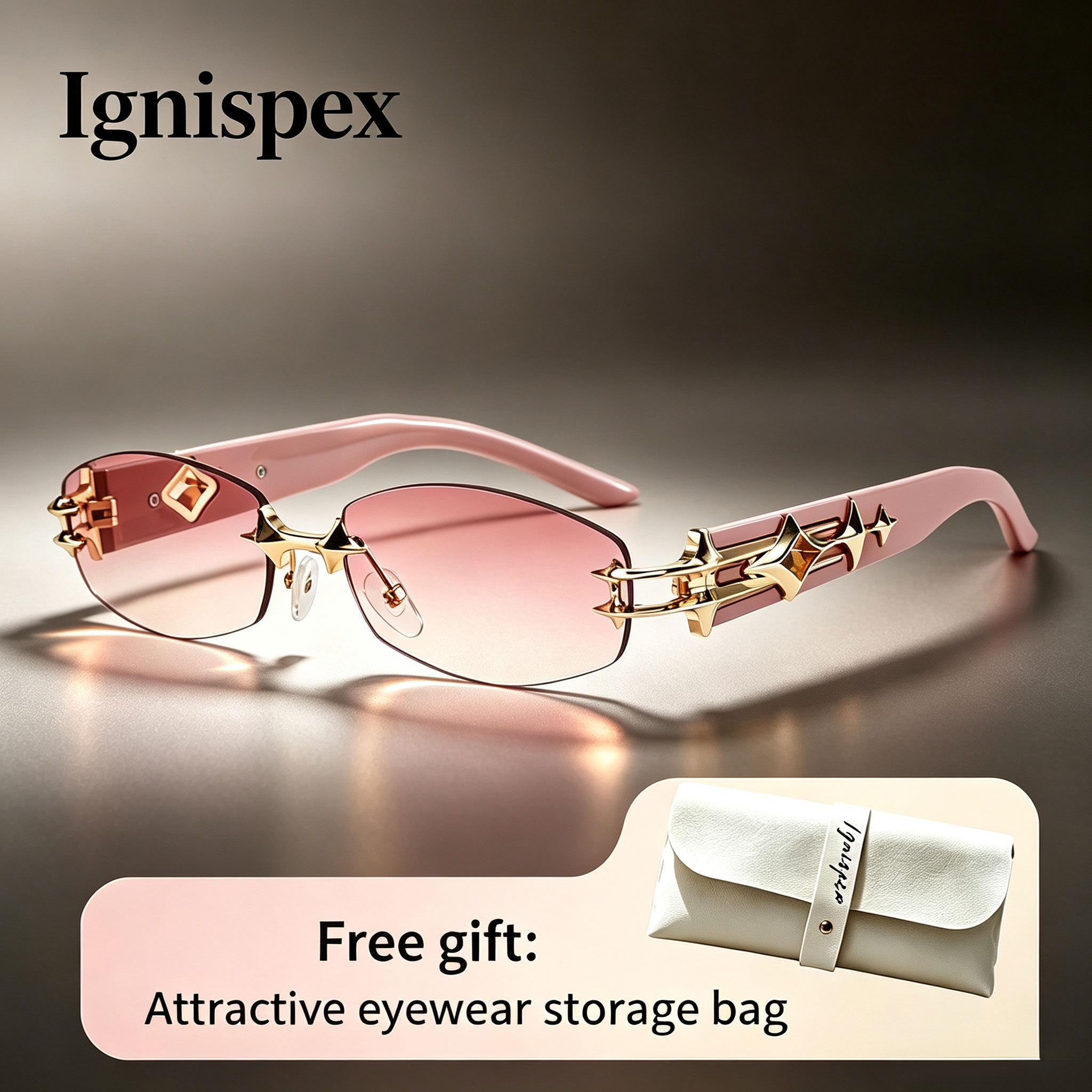 Y2K Star-Hinge Rimless Sunglasses