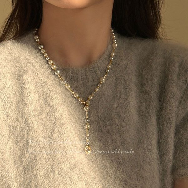 Vintage Pearl Y-Shaped Necklace