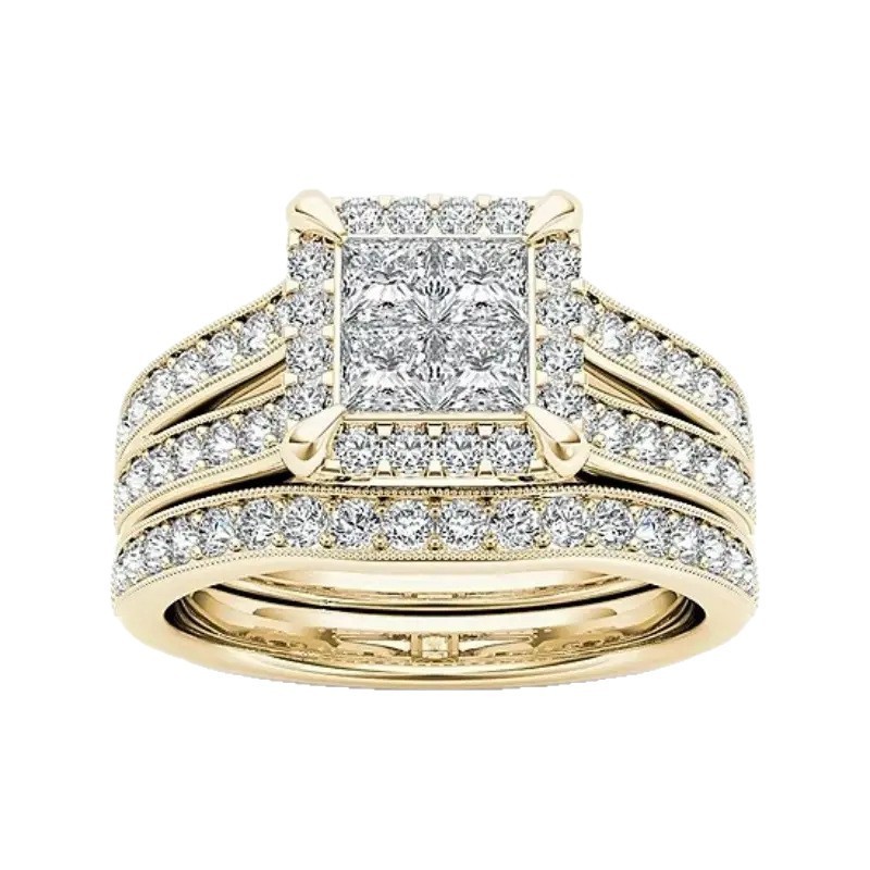 Gold-Plated Zircon-Inlaid Ring for Women - Image 5