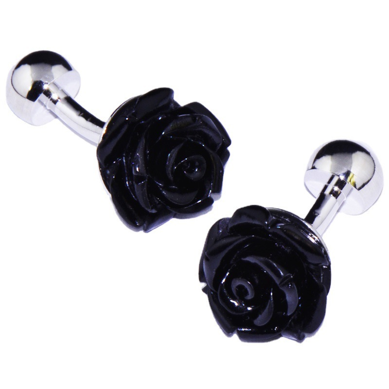 Black Rose French Cufflinks - Image 8