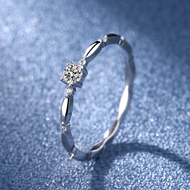 925 Silver Moissanite Wedding Ring for Women