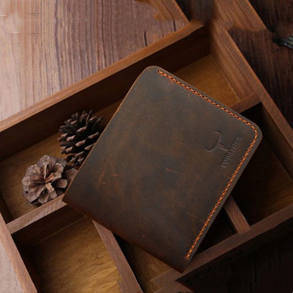 Men’s Retro Cowhide Short Wallet - Image 5
