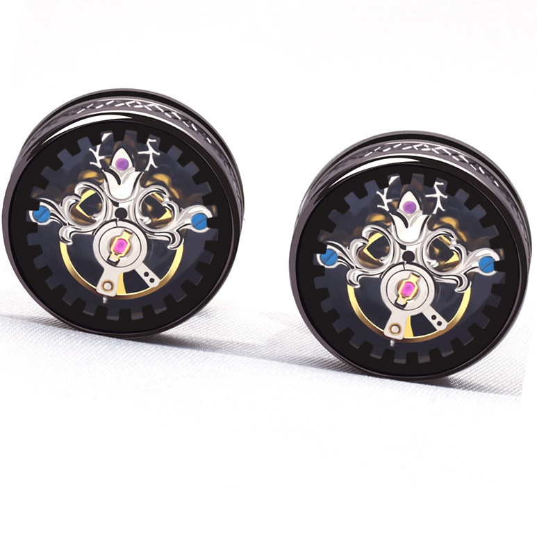 Tourbillon-Style Geometric Business Cufflinks - Image 8