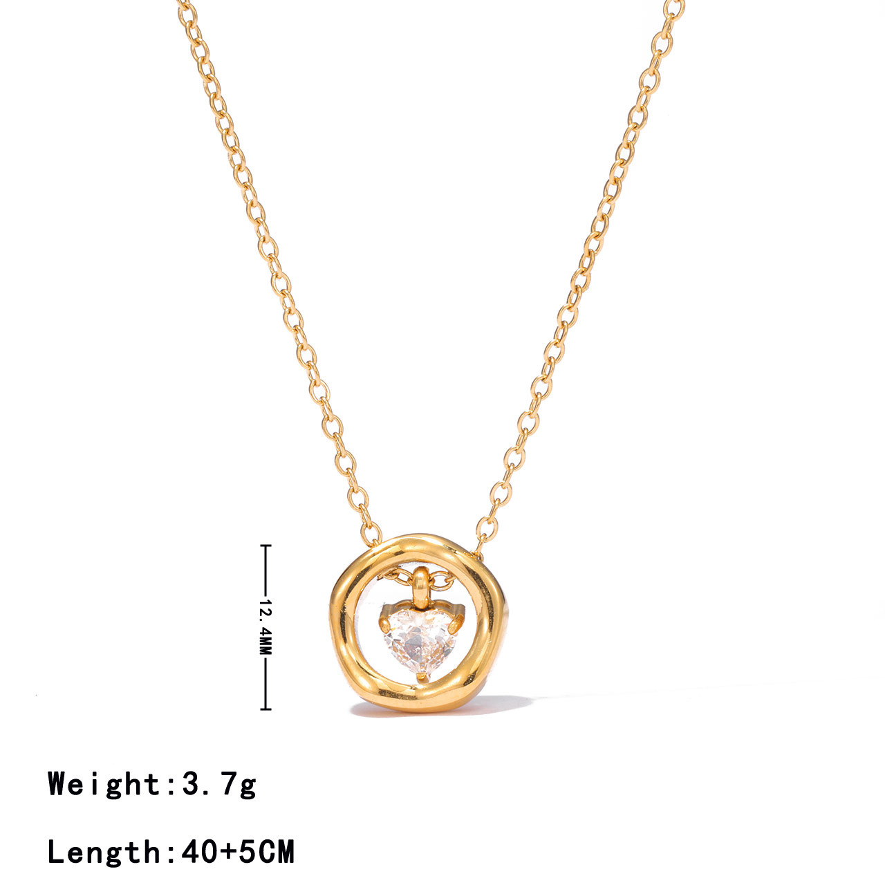 Floating Heart O-Ring Necklace - Image 4
