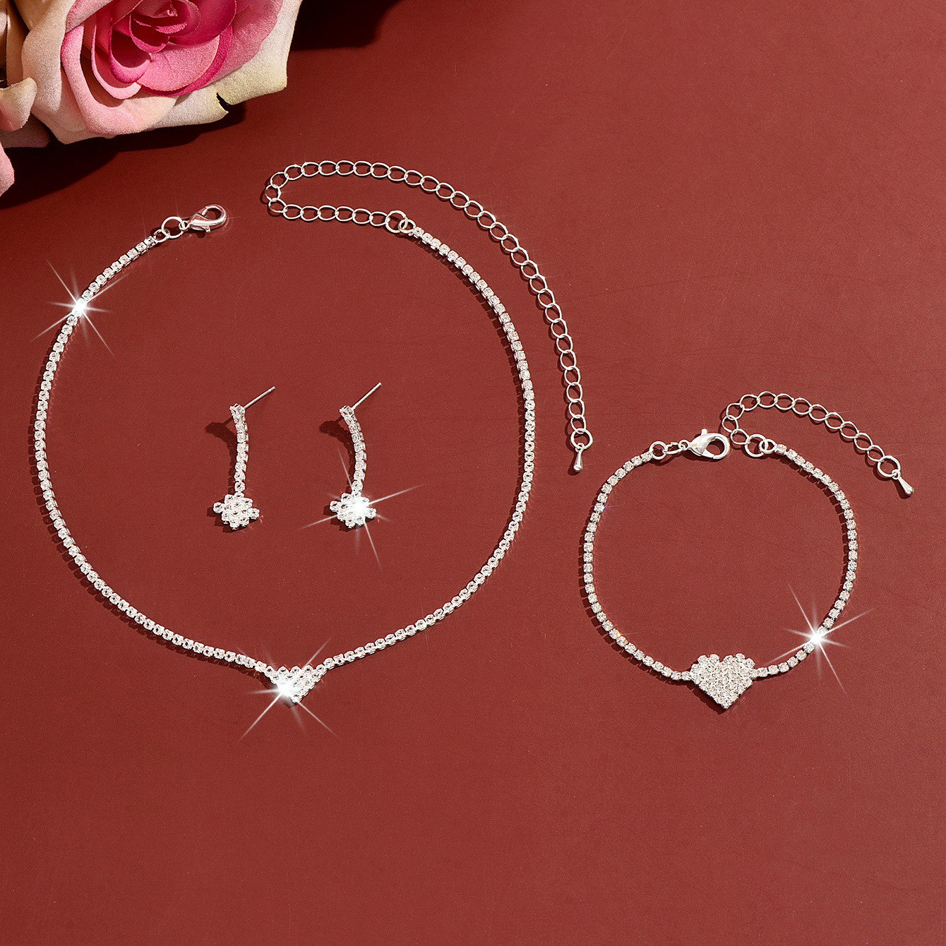 Gold-Plated Cubic Zirconia Three-Piece Jewelry Set - Image 4