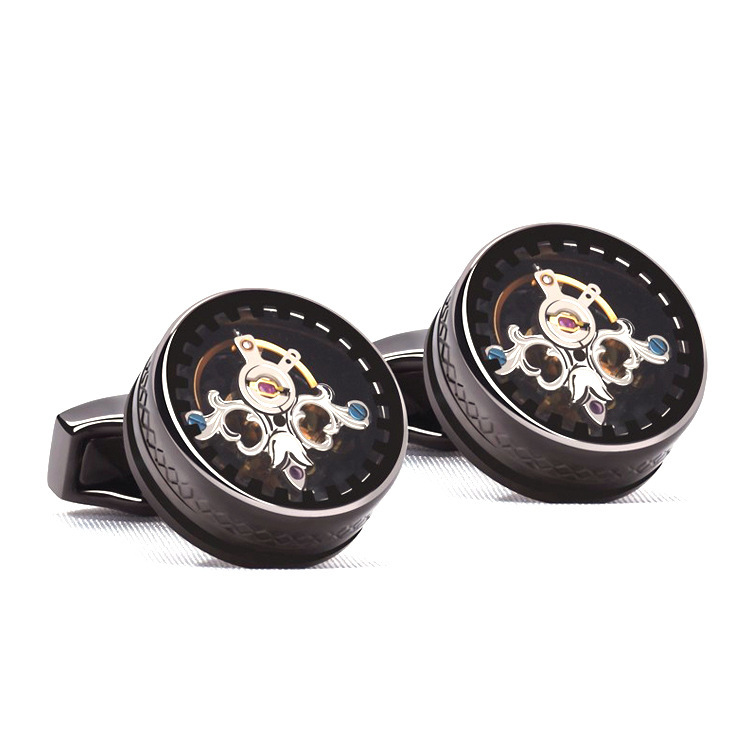 Tourbillon-Style Geometric Business Cufflinks - Image 2