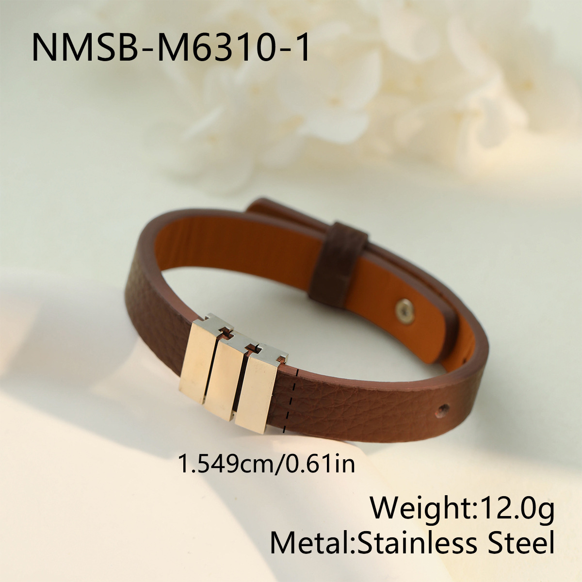 Minimalist Leather Magnetic-Clasp Bracelet - Image 3