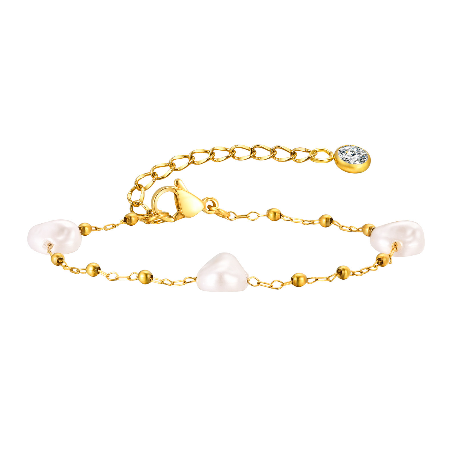 Pearl detail Steel Bracelet - Image 3