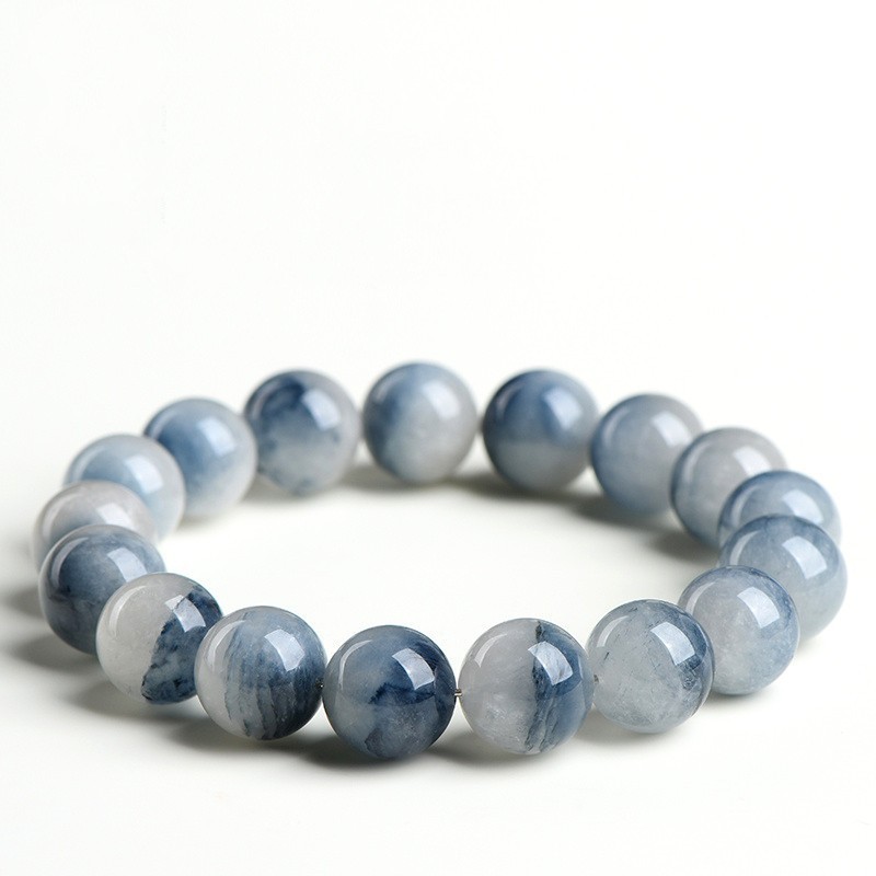 Blue Rabbit Hair Crystal Beaded Bracelet - Image 4