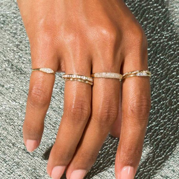 Women’s Gold-Plated Minimalist Zircon Ring