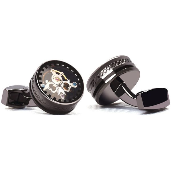 Tourbillon-Style Geometric Business Cufflinks