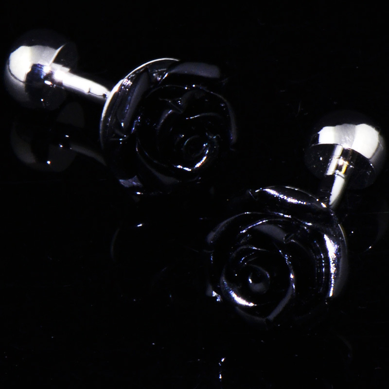 Black Rose French Cufflinks - Image 6