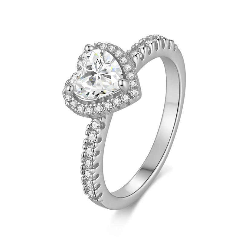 Love-Heart Moissanite Silver Ring for Couples - Image 4