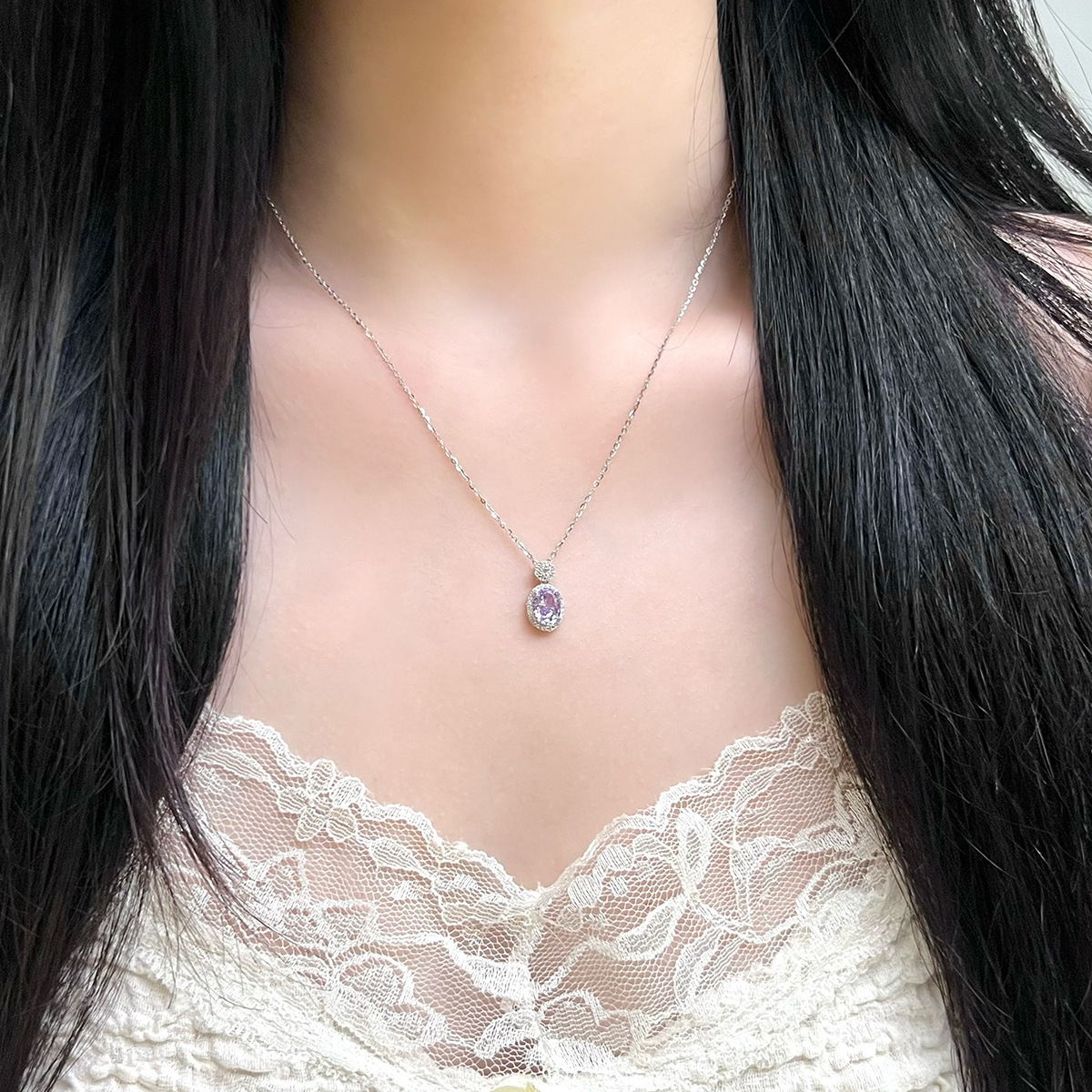 Heart Crystal Halo Necklace - Image 10