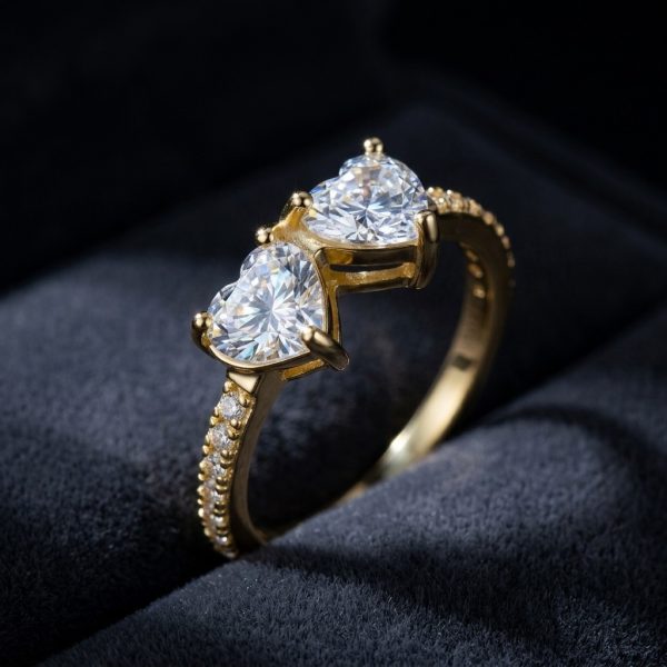 Sterling Silver Ring With A Heart-shaped Moissanite For Women