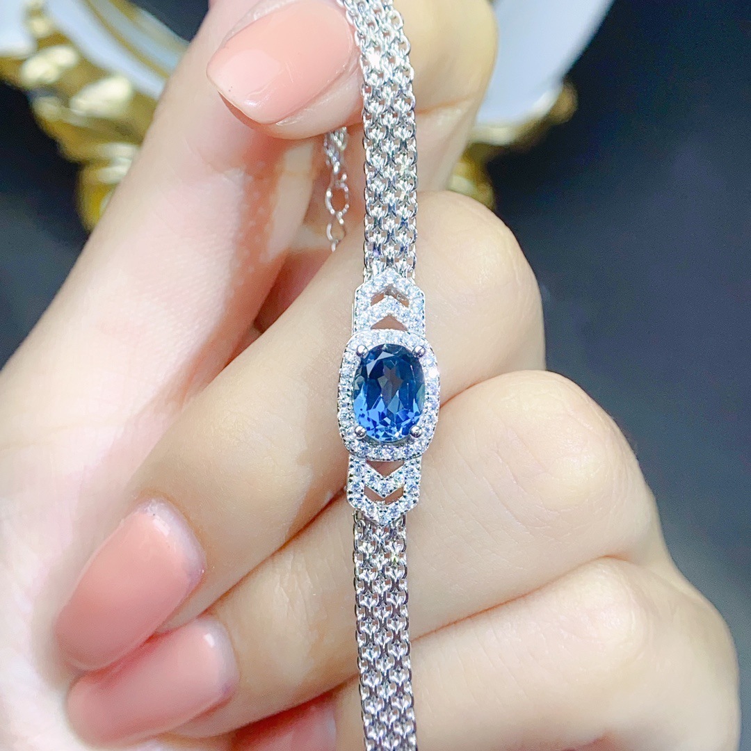 Women’s Natural Topaz Silver Bracelet - Image 5