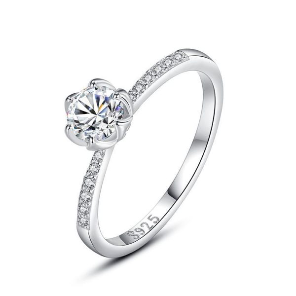 925 Sterling Silver Six-Claw Ring for Women