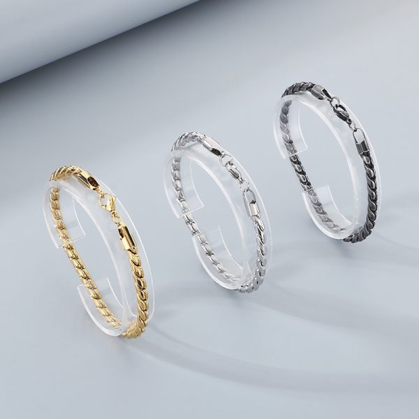 Men’s Twisted-Rope Titanium Steel Bracelet