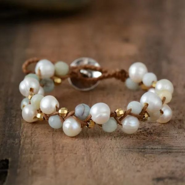 Natural Freshwater Pearl Hand-Woven Bracelet