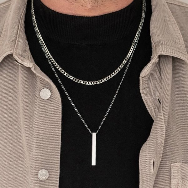 Men’s Alloy Crystal Necklace
