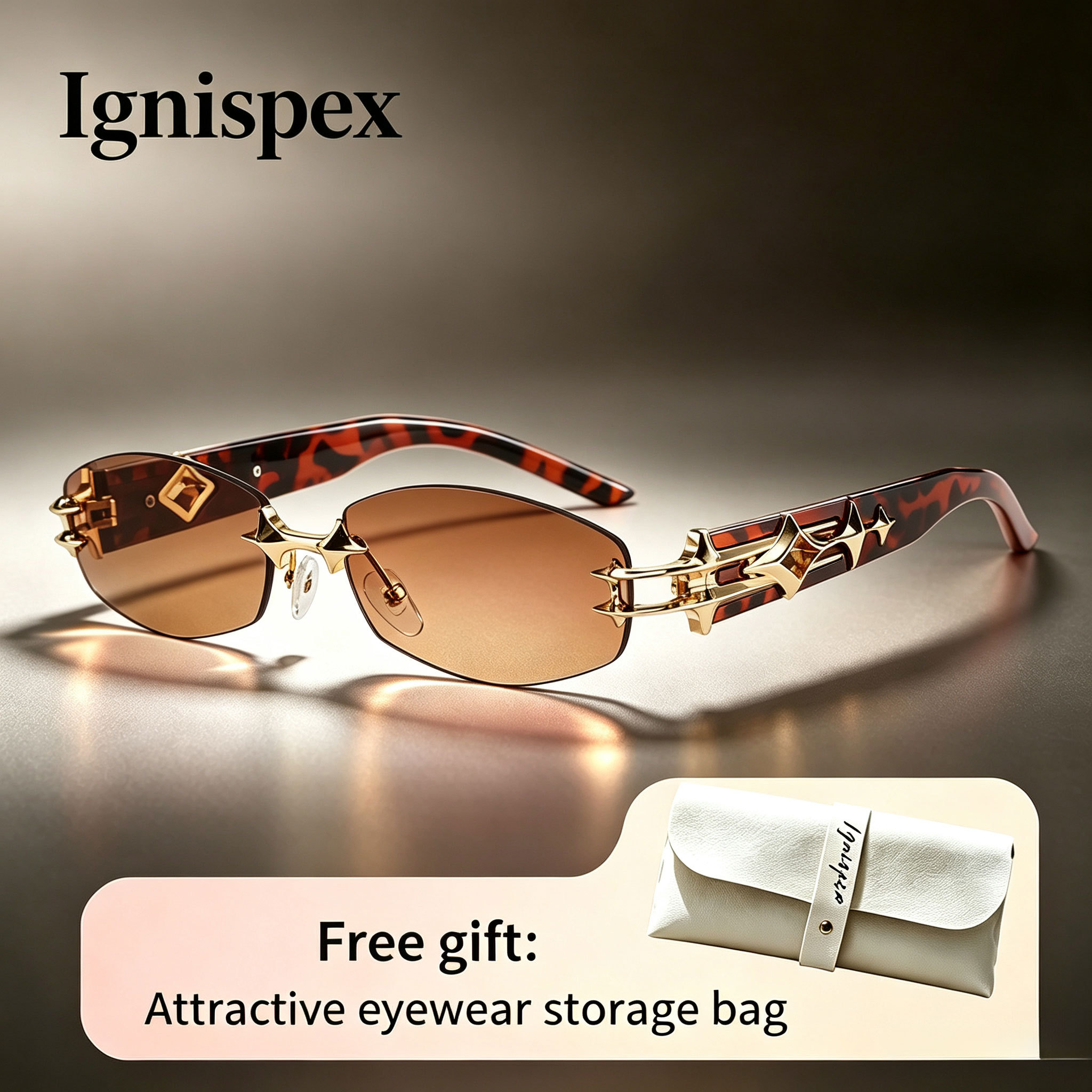 Y2K Star-Hinge Rimless Sunglasses - Image 5