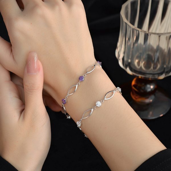 Women’s 925 Silver Geometric Zircon Bracelet