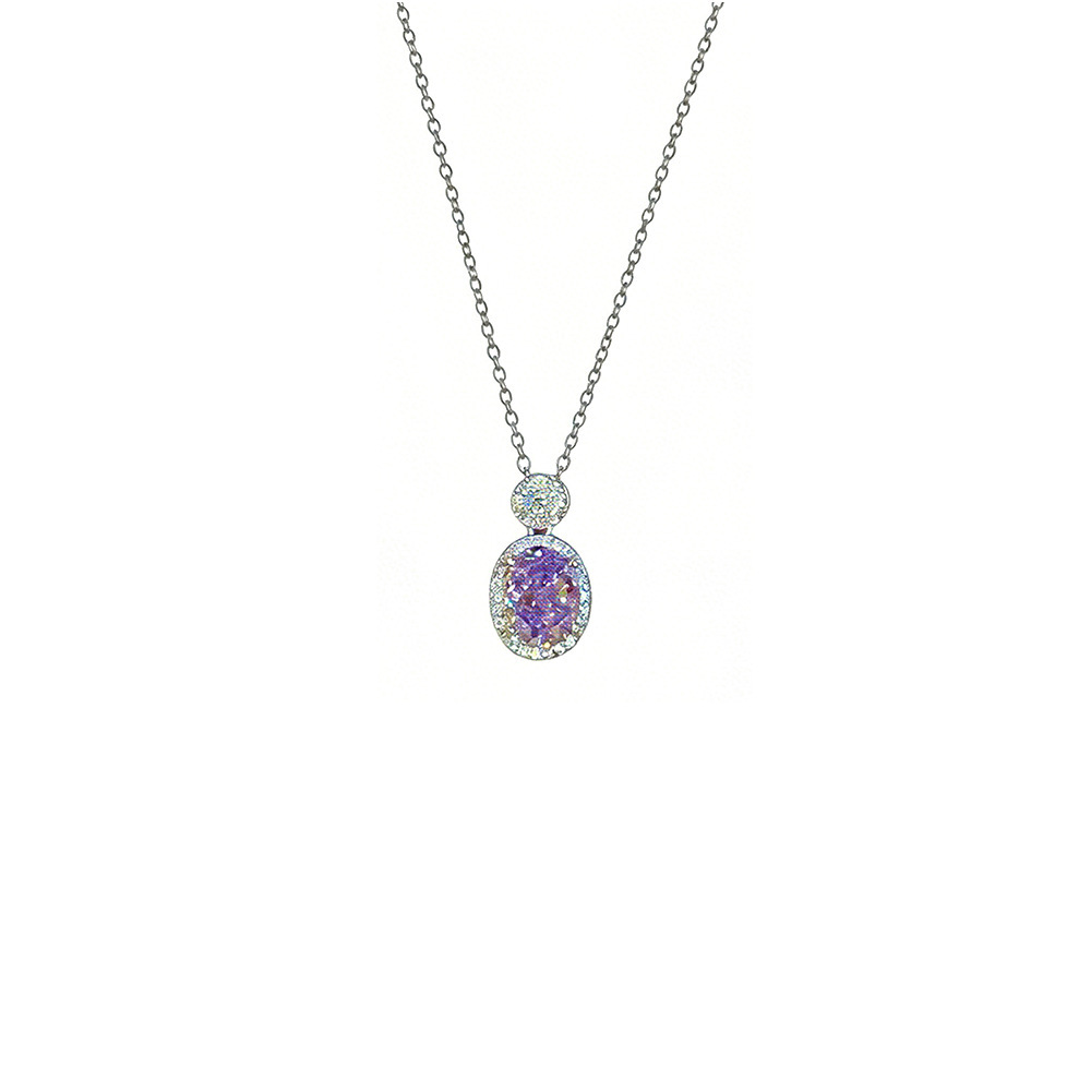 Heart Crystal Halo Necklace - Image 2