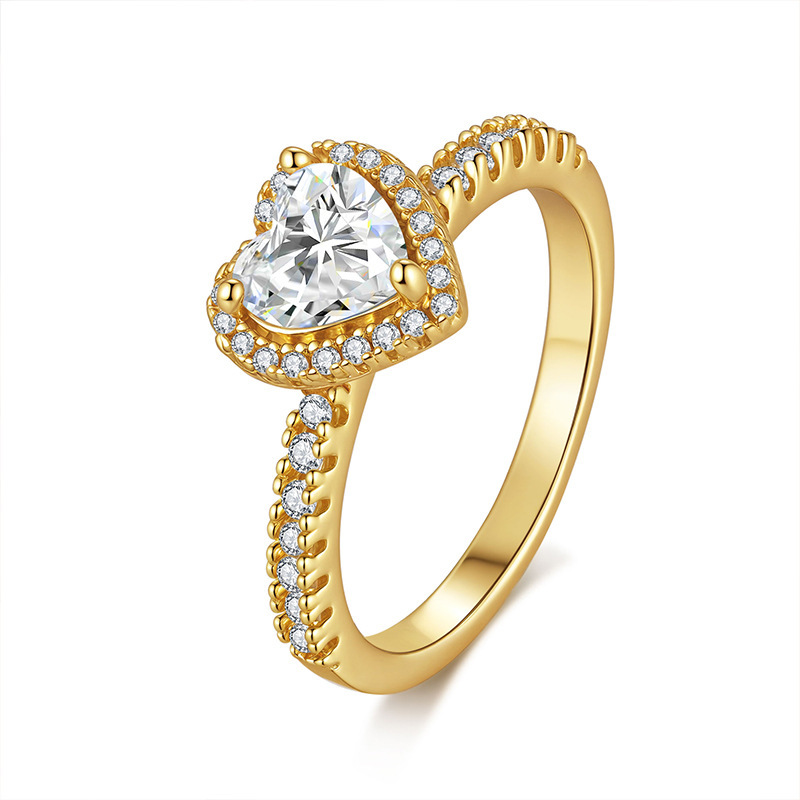 Love-Heart Moissanite Silver Ring for Couples - Image 5