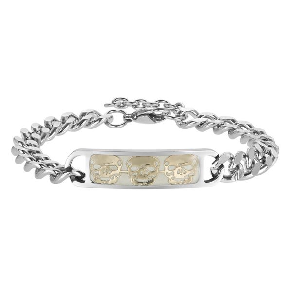 Men’s Luminous Skull Titanium Steel Bracelet