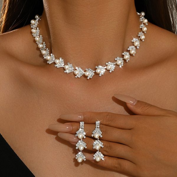 Pearl Rhinestone Jewelry Set