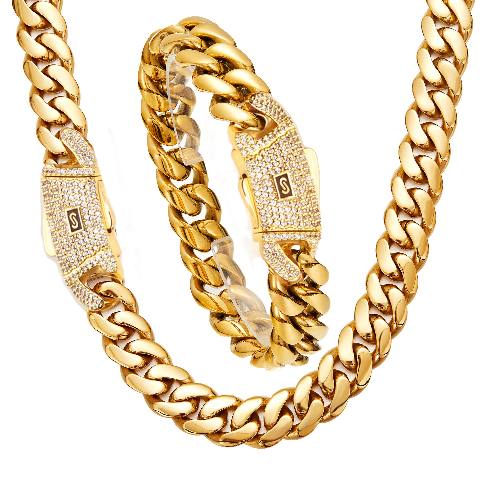 Men’s 14 mm Stainless Steel Woven Chain Necklace - Image 4