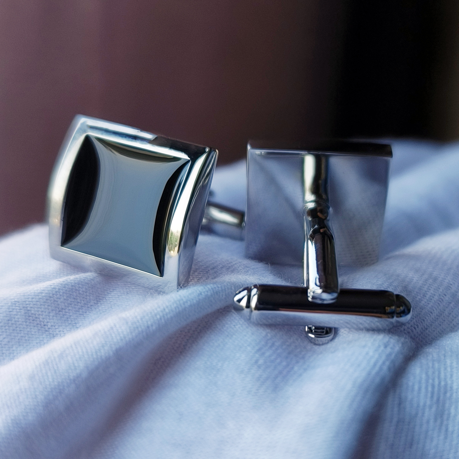 Classic Black Square Boat-Anchor Cufflinks